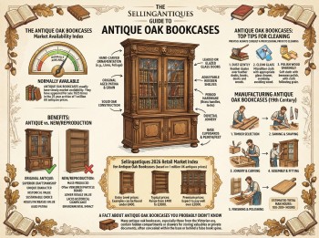 Antique Oak Bookcases Guide Infographic