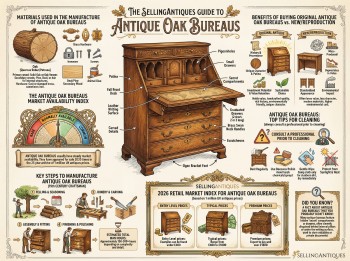Antique Oak Bureaus Guide Infographic