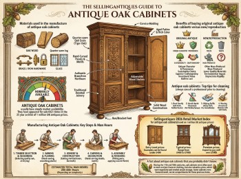 Antique Oak Cabinets Guide Infographic