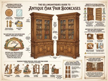 Antique Oak Pair Bookcases Guide Infographic