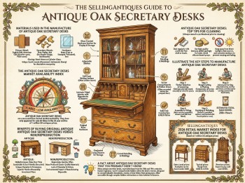 Antique Oak Secretary Desks Guide Infographic
