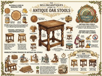Antique Oak Stools Guide Infographic