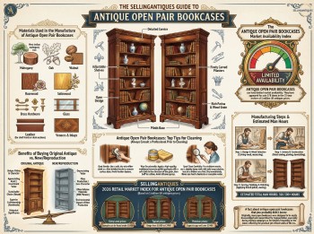 Antique Open Pair Bookcases Guide Infographic