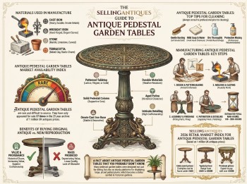 Antique Pedestal Garden Tables Guide Infographic