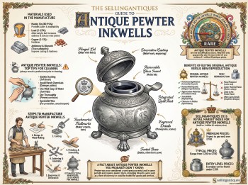 Antique Pewter Inkwells Guide Infographic