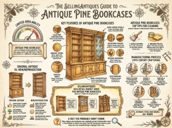 Antique Pine Bookcases Guide Infographic