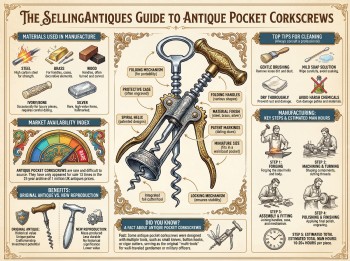 Antique Pocket Corkscrews Guide Infographic