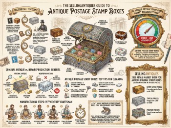 Antique Postage Stamp Boxes Guide Infographic