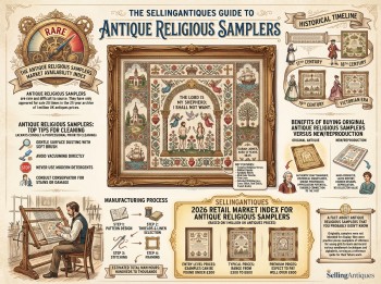 Antique Religious Samplers Guide Infographic