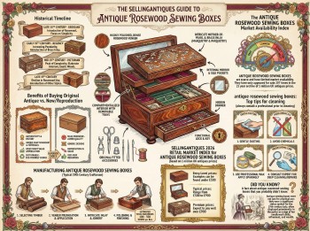 Antique Rosewood Sewing Boxes Guide Infographic