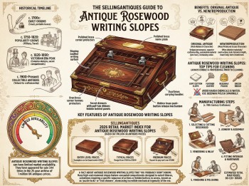 Antique Rosewood Writing Slopes Guide Infographic