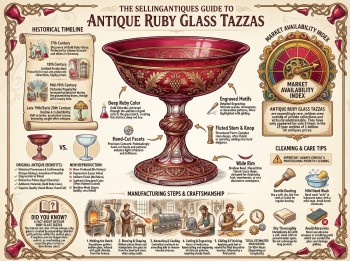 Antique Ruby Glass Tazzas Guide Infographic