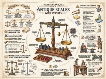 Antique Scales With Weights Guide Infographic