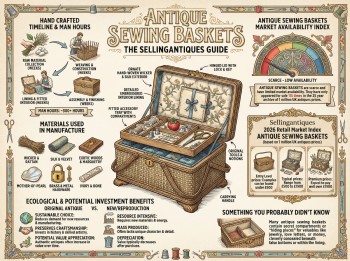Antique Sewing Baskets Guide Infographic