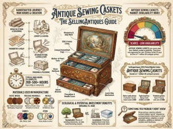 Antique Sewing Caskets Guide Infographic