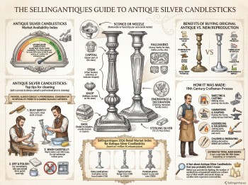 Antique Silver Candlesticks Guide Infographic