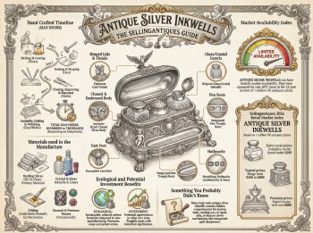 Antique Silver Inkwells Guide Infographic
