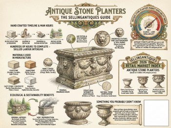 Antique Stone Planters Guide Infographic