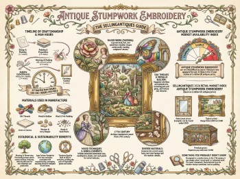 Antique Stumpwork Embroidery Guide Infographic