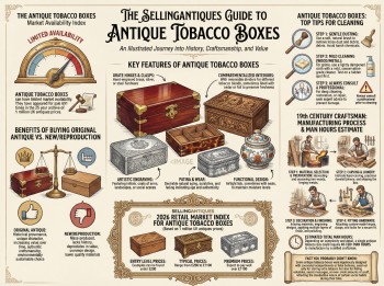 Antique Tobacco Boxes Guide Infographic