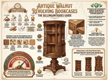 Antique Walnut Revolving Bookcases Guide Infographic