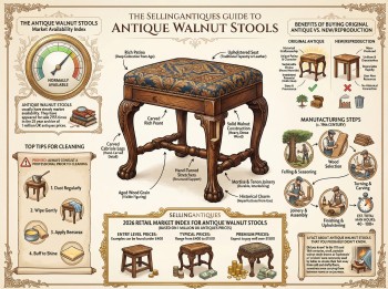 Antique Walnut Stools Guide Infographic