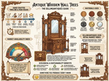 Antique Wooden Hall Trees Guide Infographic
