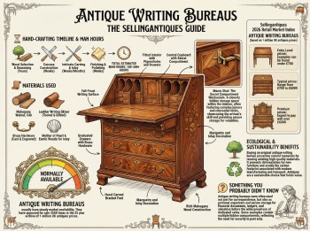 Antique Writing Bureaus Guide Infographic