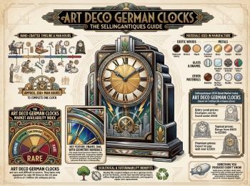 Art Deco German Clocks from 3 Shops