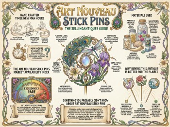 Art Nouveau Stick Pins Guide Infographic