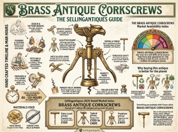 Brass Antique Corkscrews Guide Infographic