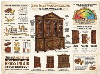 Brass Inlaid Rosewood Bookcases Guide Infographic