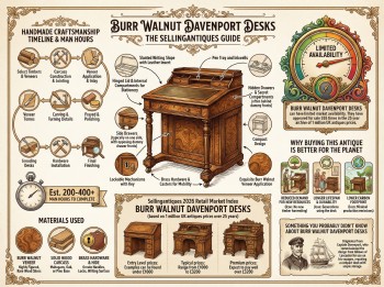 Burr Walnut Davenport Desks Guide Infographic