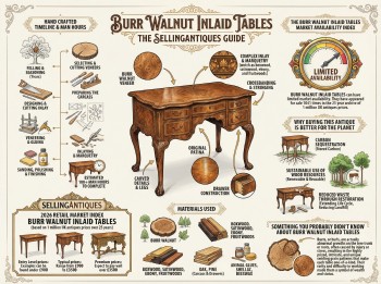 Burr Walnut Inlaid Tables Guide Infographic