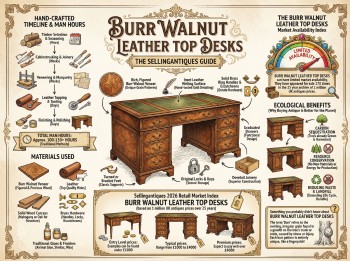 Burr Walnut Leather Top Desks Guide Infographic