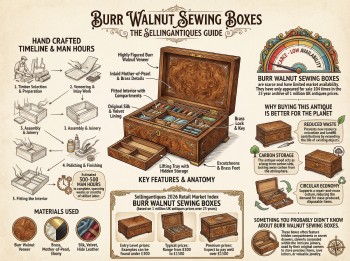 Burr Walnut Sewing Boxes Guide Infographic