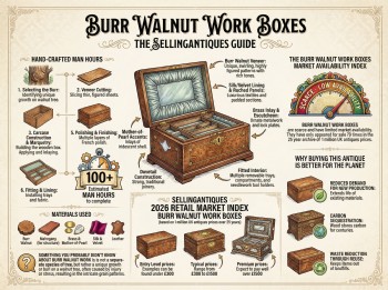 Burr Walnut Work Boxes Guide Infographic