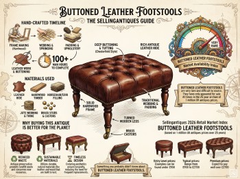 Buttoned Leather Footstools Guide Infographic