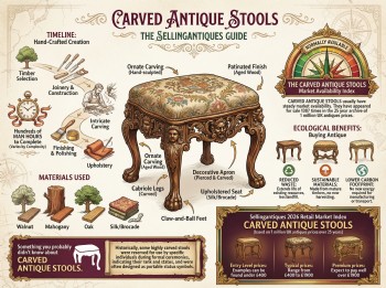 Carved Antique Stools Guide Infographic