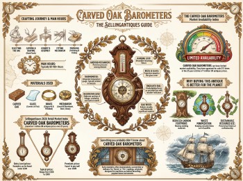 Carved Oak Barometers from 16 Shops