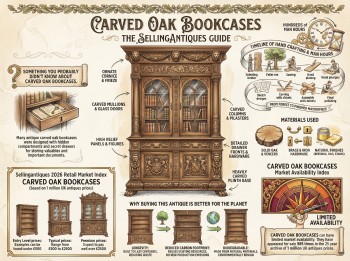 Carved Oak Bookcases Guide Infographic
