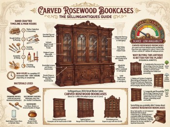 Carved Rosewood Bookcases Guide Infographic