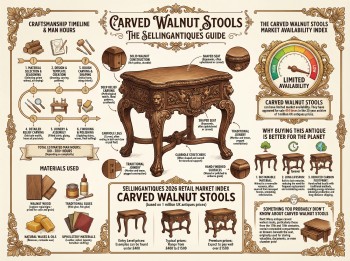 Carved Walnut Stools Guide Infographic