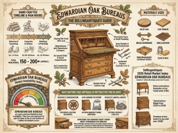 Edwardian Oak Bureaus Guide Infographic