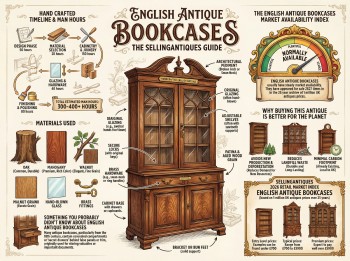 English Antique Bookcases Guide Infographic