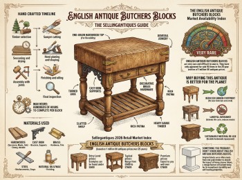 English Antique Butchers Blocks Guide Infographic