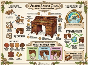English Antique Desks Guide Infographic