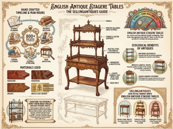 English Antique Etagere Tables Guide Infographic