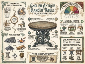 English Antique Garden Tables Guide Infographic