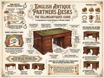 English Antique Partners Desks Guide Infographic